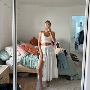 Beginning Boutique White Maxi Skirt